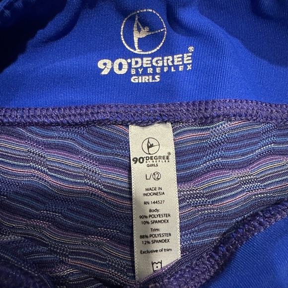 PURPLE/BLUE GIRLS CAPRIS by 90 Degrees by Reflex. Size Large 12 - Picture 5 of 5